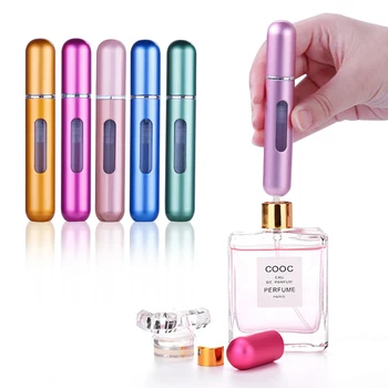 

8ml 5ml Portable Mini Refillable Perfume Bottle With Spray Scent Pump Empty Cosmetic Containers Spray Atomizer Bottle For Travel