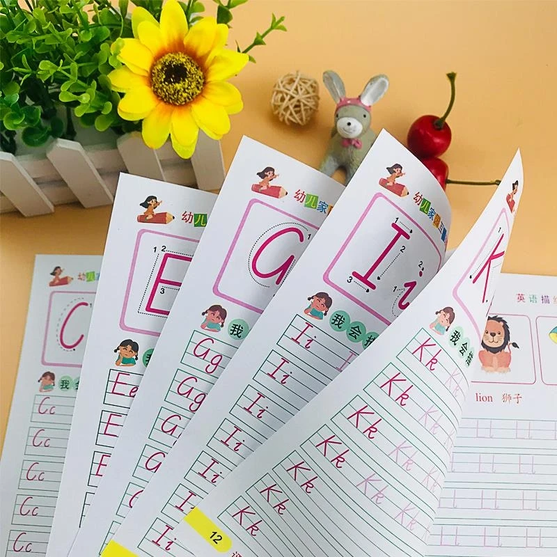 

12 Books/Set Children addition and subtraction Learning Math English Preschool math exercise book Handwriting Practice Books