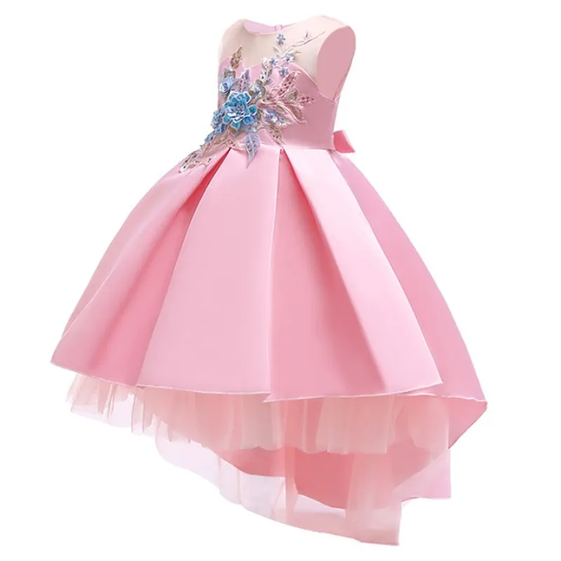 pink Платье с хлопковой подкладкой для маленьких девочек, платья для свадебных торжеств для девочек детское летнее платье принцессы детская одежда для девочек возраст от 2 до 10 лет - Цвет: pink