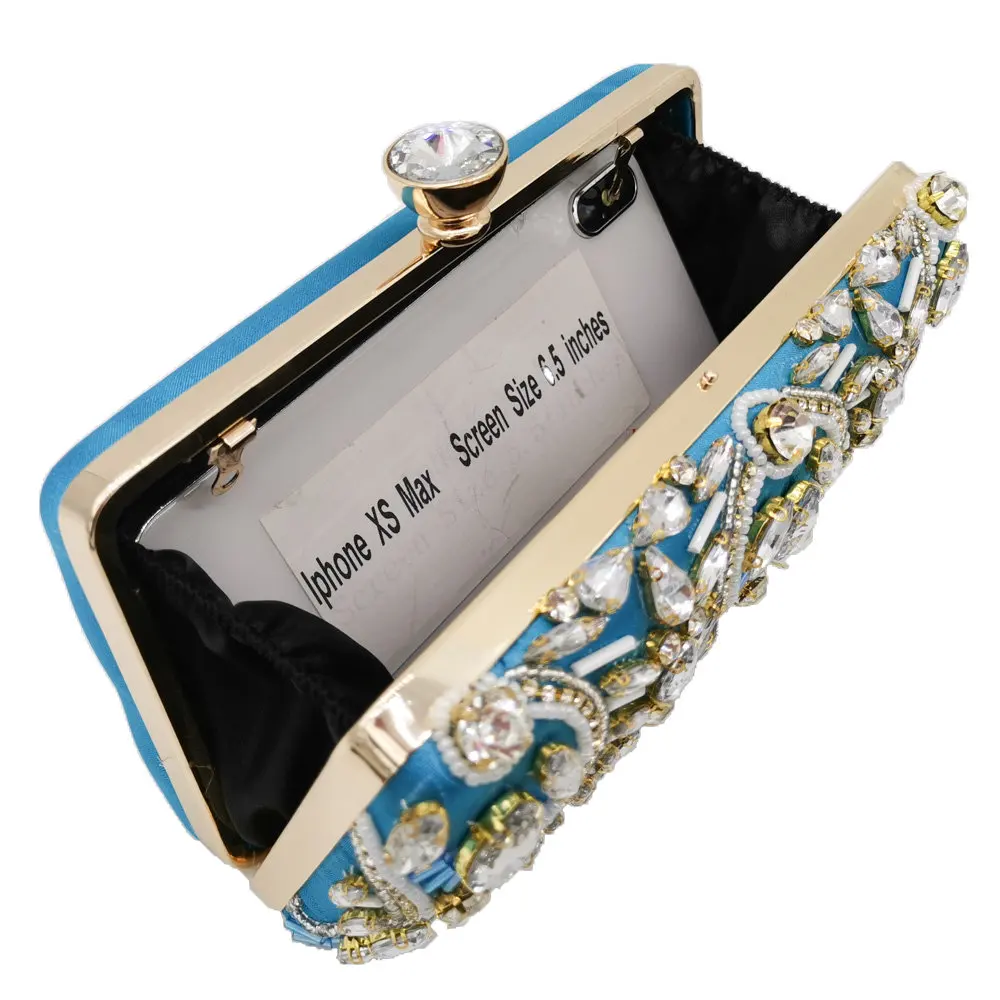 Бутик De FGG богемный клатч, украшенный бисером женские вечерние сумочки и сумки для невесты для свадьбы Хрустальная сумка женские вечерние Коктейльная сумочка