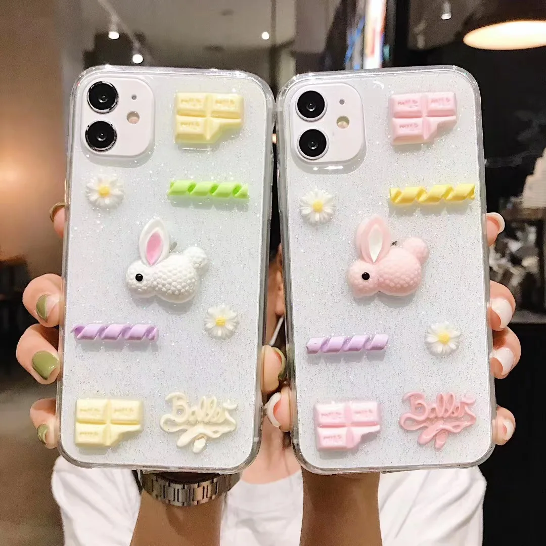Модный чехол для телефона с милым кроликом iPhone 11 Pro Max 7 8 Plus X XR XS SE 2020 роскошный