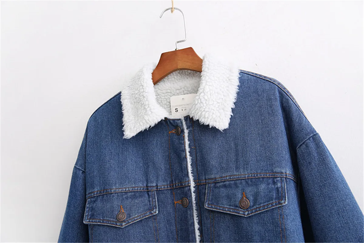 

2019 Europe And America Autumn And Winter New Style Loose-Fit Versatile Slimming Fleece Cowboy Jacket Women's 4979231