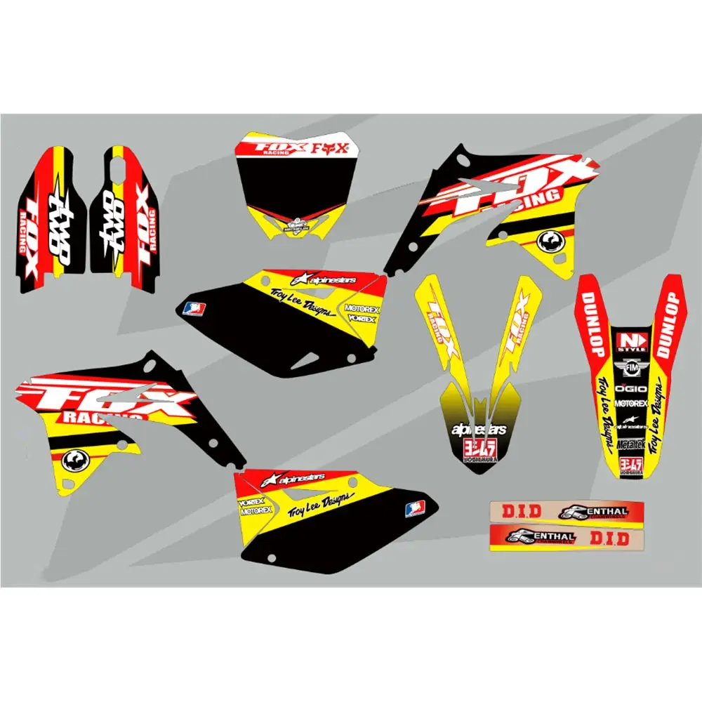 Для Suzuki RMZ450 2008- новые полные графические наклейки на заказ имя номера глянцевые яркие наклейки водонепроницаемые
