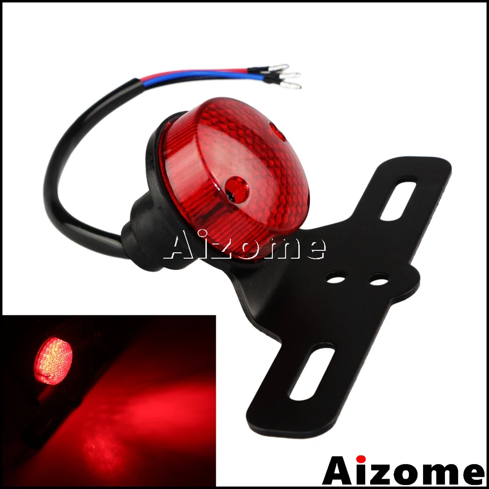

Motorcycle Custom LED Taillight w/ Number Plate Light Bracket Stop Light For Honda Yamaha Suzuki Kawasaki Cafe Racer Scrambler