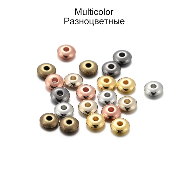 200-400pcs/lot 5 6mm CCB Charm Spacer Beads Wheel Bead Flat Round Loose Beads For DIY Jewelry Making Supplies Accessories Multicolor