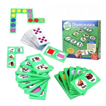 Дети Монтессори игрушки домино блоки Набор английский математическая доска для игры в шахматы, карты пасьянс игра для детей