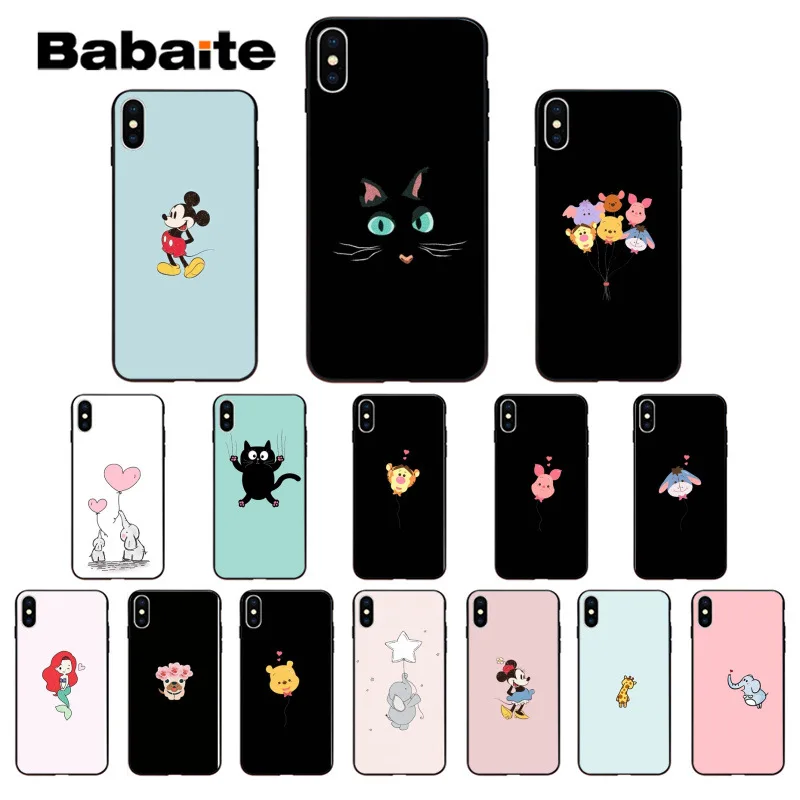 

Lovely Anime Elephant Cat Dog Mickey Mouse Silicone TPU Soft Phone Case for iPhone 7 8 6 6S Plus X XS MAX 5 5S SE XR