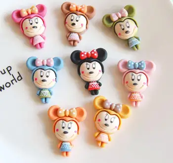

Wholesale Kawaii Resin cartoon mouse Flatback Cabochon DIY Hair Bow Center Scrapbooking Craft,