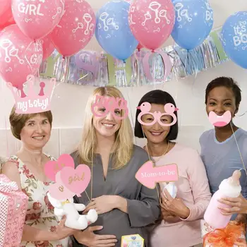 

Goo Party Girl Boy Baby Shower Shooting Props Decor Baby 2 1st 1 One Birthday Party Decor Gift Babyshower Supplies Mom to Be