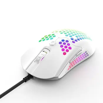 

M5 Hollow-out Honeycomb Shell Gaming Mouse Colorful RGB Backlit Light Wired Mice 63HD
