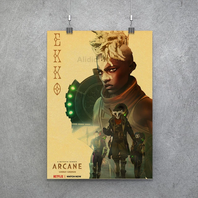 Popular TV Show Arcane Kraft Paper Poster Vi Viktor Jayce Jinx Home Decor Study Bedroom Bar Cafe Wall Paintings Stickers Posters Poster