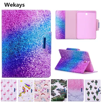 

Wekays Case for Samsung Galaxy Tab S2 8.0 inch T710 T715 Cute Cartoon Flamingo Unicorn PU Flip Leather Cover Case Fundas Capa