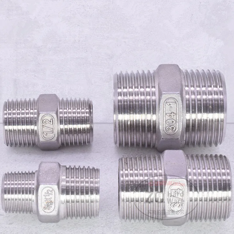 1/8 "1/4" 3/8 "1/2" 3/4 "1" 1-1/4 "1-1/2" BSP Мужской резьба шестигранный ниппель Резьбовая труба редуктора фитинг из нержавеющей стали 304