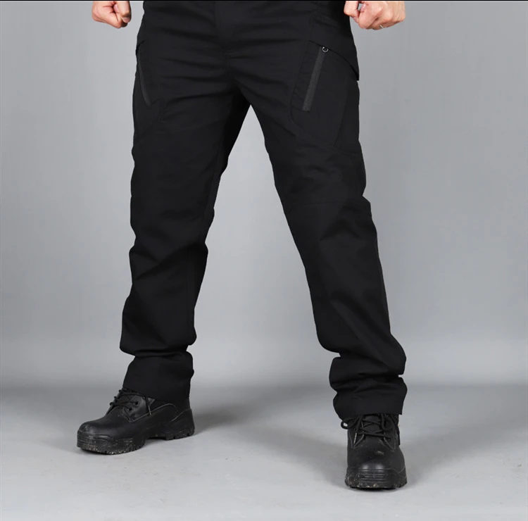 2019IX7 tactical pants men's trousers special forces army fan pants outdoor training pants autumn and winter hiking pants wear t - Цвет: IX9black