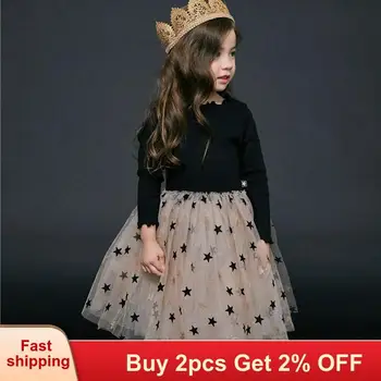 

Mayfair Cabin Girls Clothes Children Clothing Dot Tutu Party Style Girls Long Sleeve Dresses Girl Dress Pentagram Princess Dress