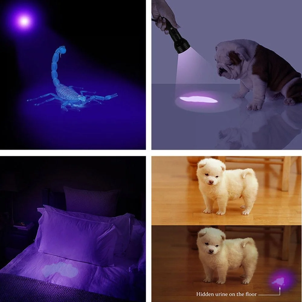 Новый УФ 9LED детектор денег Скорпиона Охотник искатель ультра фиолетовый черный