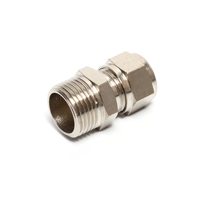 NEW OD Tube brass Ferrule Tube Compression Fitting Connector1/8 1/4 3/8 1/2 BSP Male Thread  4 6 8 10121416mm Pneumatic fittings