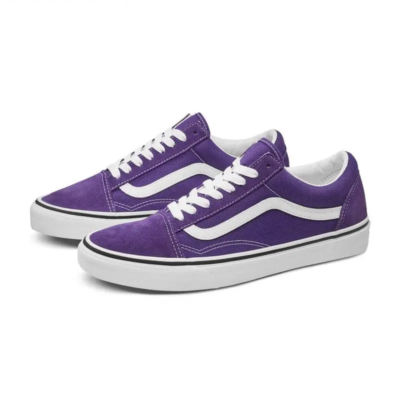 Оригинальные VANS OLD SKOOL мужские и женские ботинки для скейтбординга классические уличные спортивные уличные модные повседневные фиолетовые VN0A4BV5V7F