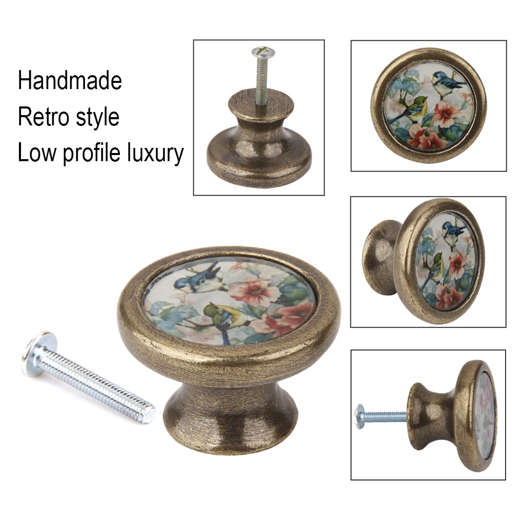 Furniture Handles Retro Mini Small Drawer Knobs Vintage Knob Bronze Drawer Zinc Alloy Furniture Handles For Cabinets And Drawers