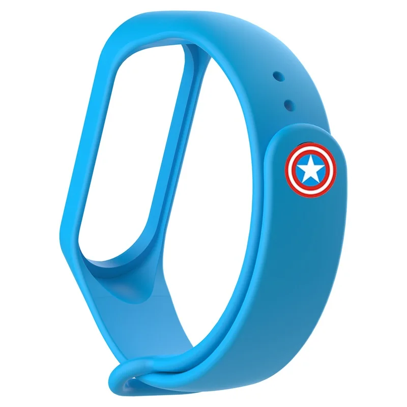 Blue B Для Xiaomi mi Band 4 ремень Мстители для mi band 4 браслет для mi Band 3 умный Силиконовый Браслет замена браслета для mi Band4 3 - Цвет: Blue B
