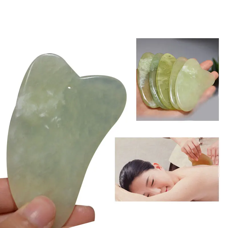 Натуральный нефрит Китайский Gua Sha иглоукалывание назад инструмент для выскабливания тела Gua Sha Boad скребок оптом скрабы боди лечение
