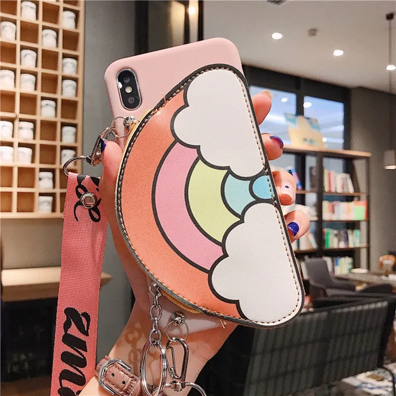 Радуги и облака, портмоне с ремешком все включено phoen, чехол для iphone XS Max XS XR X 6 6S 7 8 плюс Чехол