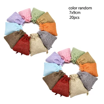 

10/20/100pcs Natural Linen Pouch Drawstring Burlap Jute Sack Jewelry Gift Bags
