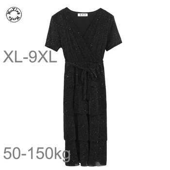 

fatty dress women's new belly covering dress, age reducing show thin big yards dress XL to 6XL 7XL 8XL 9XL