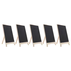 Mini pizarra de madera para escribir, accesorio decorativo para cafetería, 5 piezas