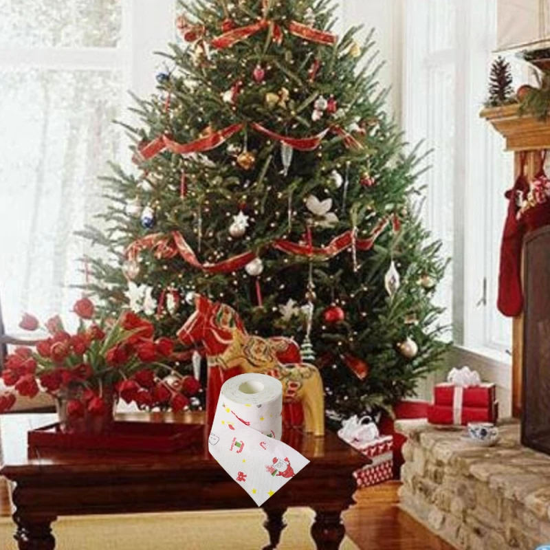

practical Santa Claus Merry Christmas elk Toilet Roll Paper Table Living Room Bathroom Tissue festive decoration household items