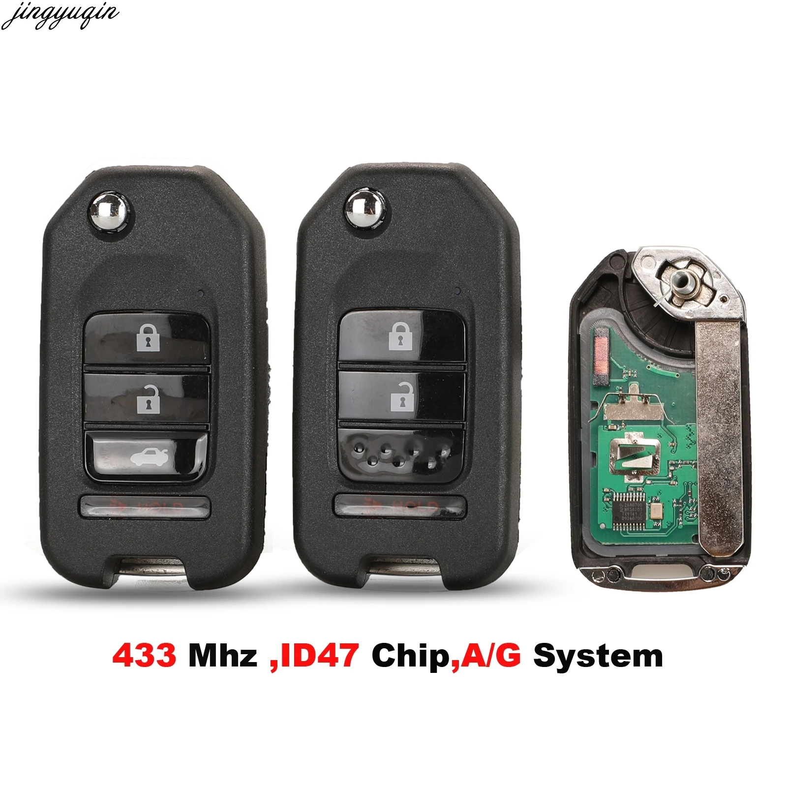 Автомобильный ключ с дистанционным управлением Jingyuqin 433 МГц ID47 для Honda Civic Accord City |