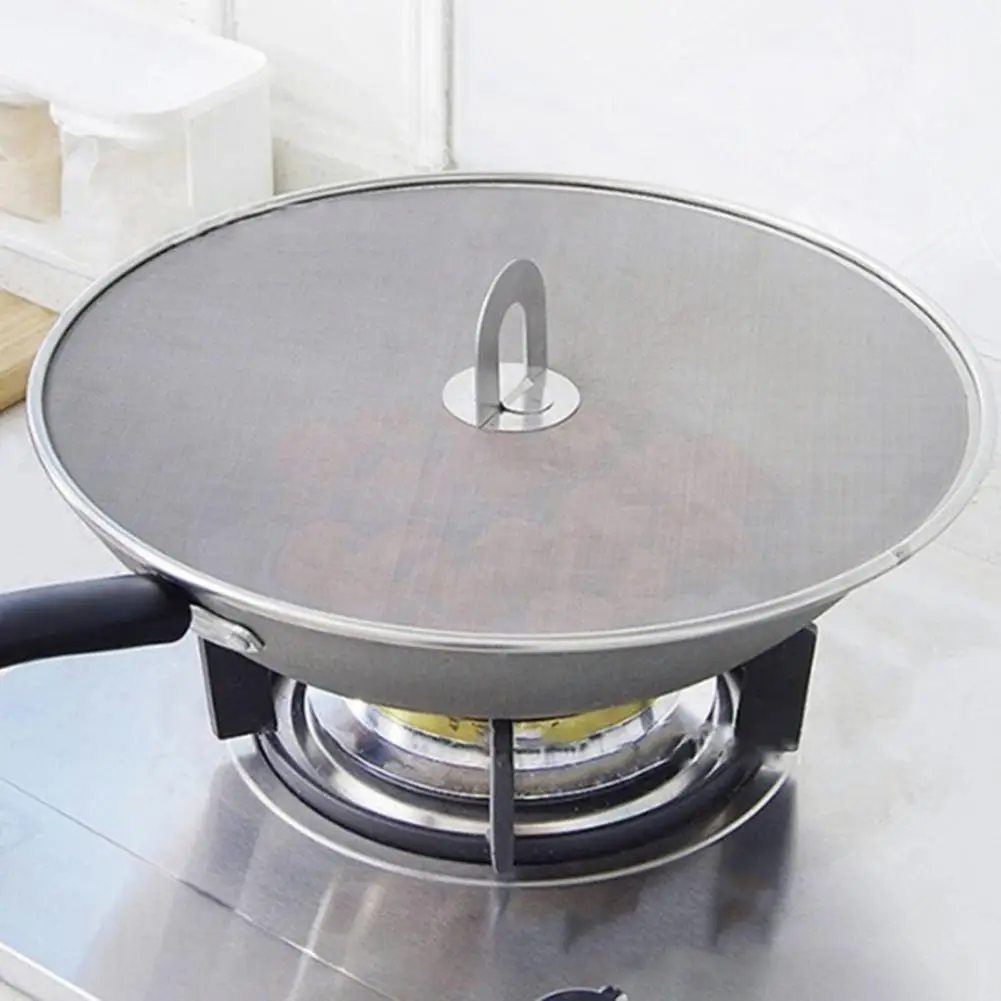 Kitchen Splatter Screen Stainless Steel Mesh Pot Lid Cover Oil Frying Pan Lid Size25/29/33cm1PC