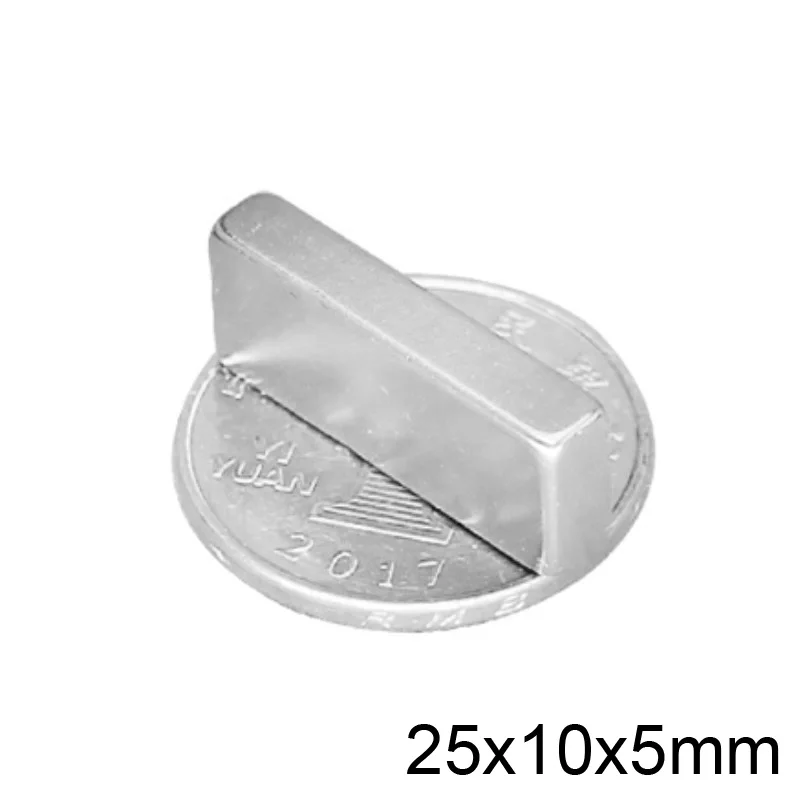 2/5/10/20/50/100pcs 25x10x5 Strong Neodymium Magnet Thickness 5mm Block Permanent Magnets 25x10x5mm Powerful Magnetic 25*10*5 |