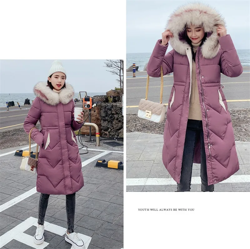 Autumn Winter New Warm Down cotton Jacket Women Hooded Fur collar Cotton Jackets Women's Korean Casual Plus size Parkas F921