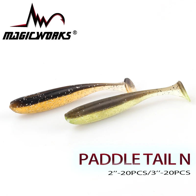 

MAGIC WORKS Worms Soft Bait Wobbler Fishing Lure 20PCS 2''/3'' Big Trout Baits Lure Crankbait Iscas Artificial Bait Pesca