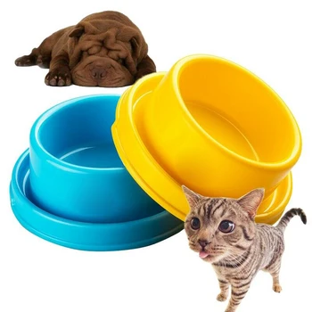

Pet Cat Dog Bowl Anti-slip Plastic Food Water Feeder Bowl Puppy Anti-ants Bowl FPing