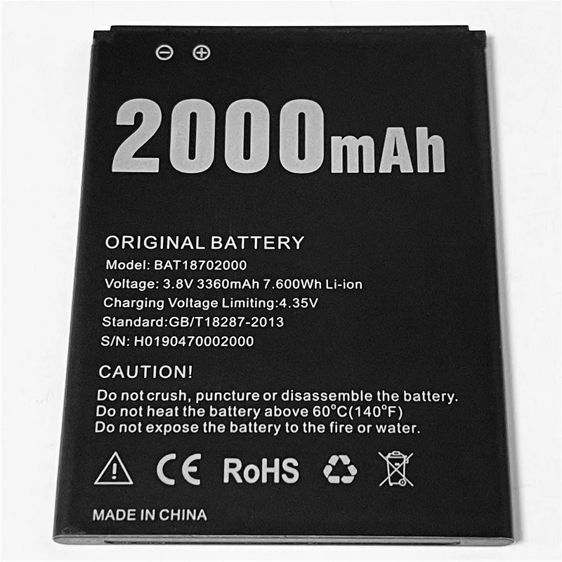 Аккумулятор 3 8 в 2000 мАч BAT18702000 Для DOOGEE X50 X50L|Аккумуляторы для мобильных телефонов| |