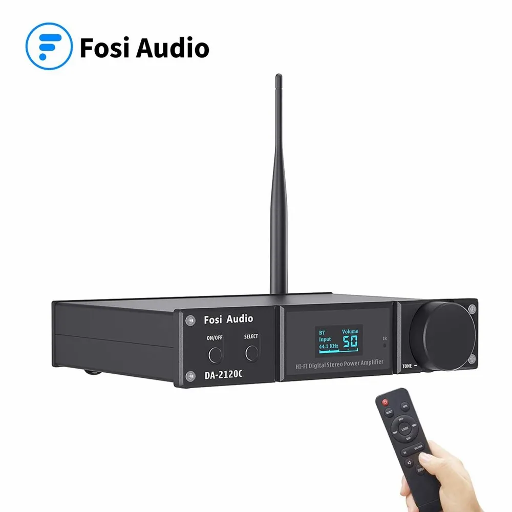 Fosi Audio DA2120C Bluetooth Amplifier 120W x2 Stereo HiFi 2.1 Channel Wireless Stream Class D Mini Power Subwoofer USB DAC AMP