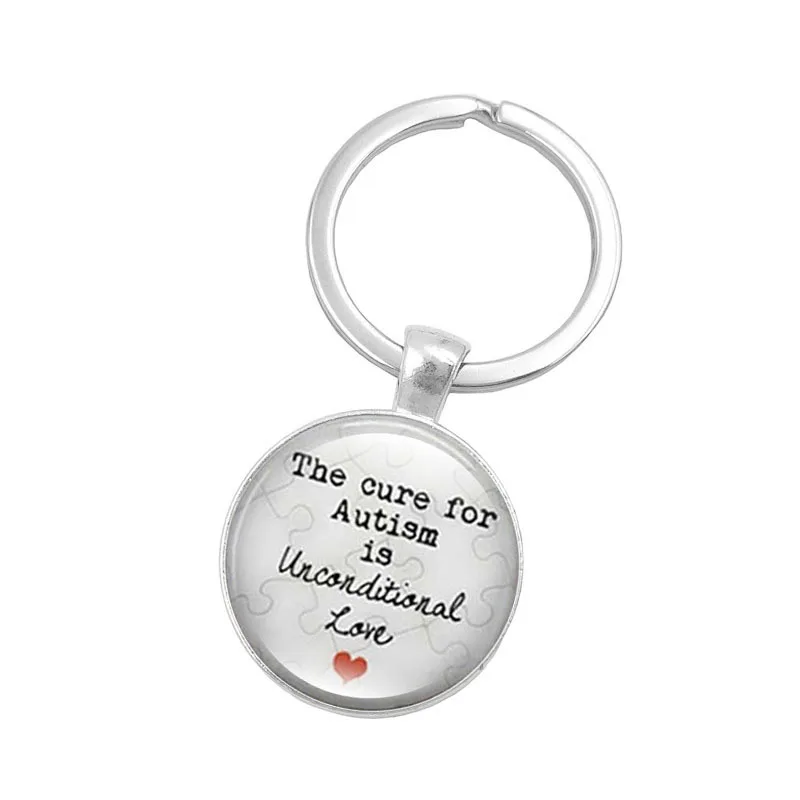 

Cure for auti Is Unconditional LOVE Time Stone Keychain Key Chain