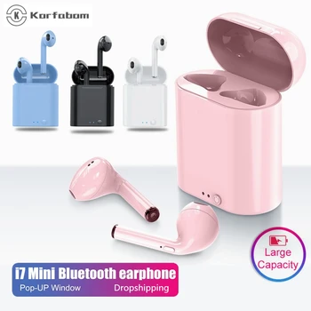 

i7 mini Bluetooth Headphones i7s Wireless Earphones Sports Earbuds HIFI Sound Headset Box Case For Iphone Xiaomi Redmi samsung