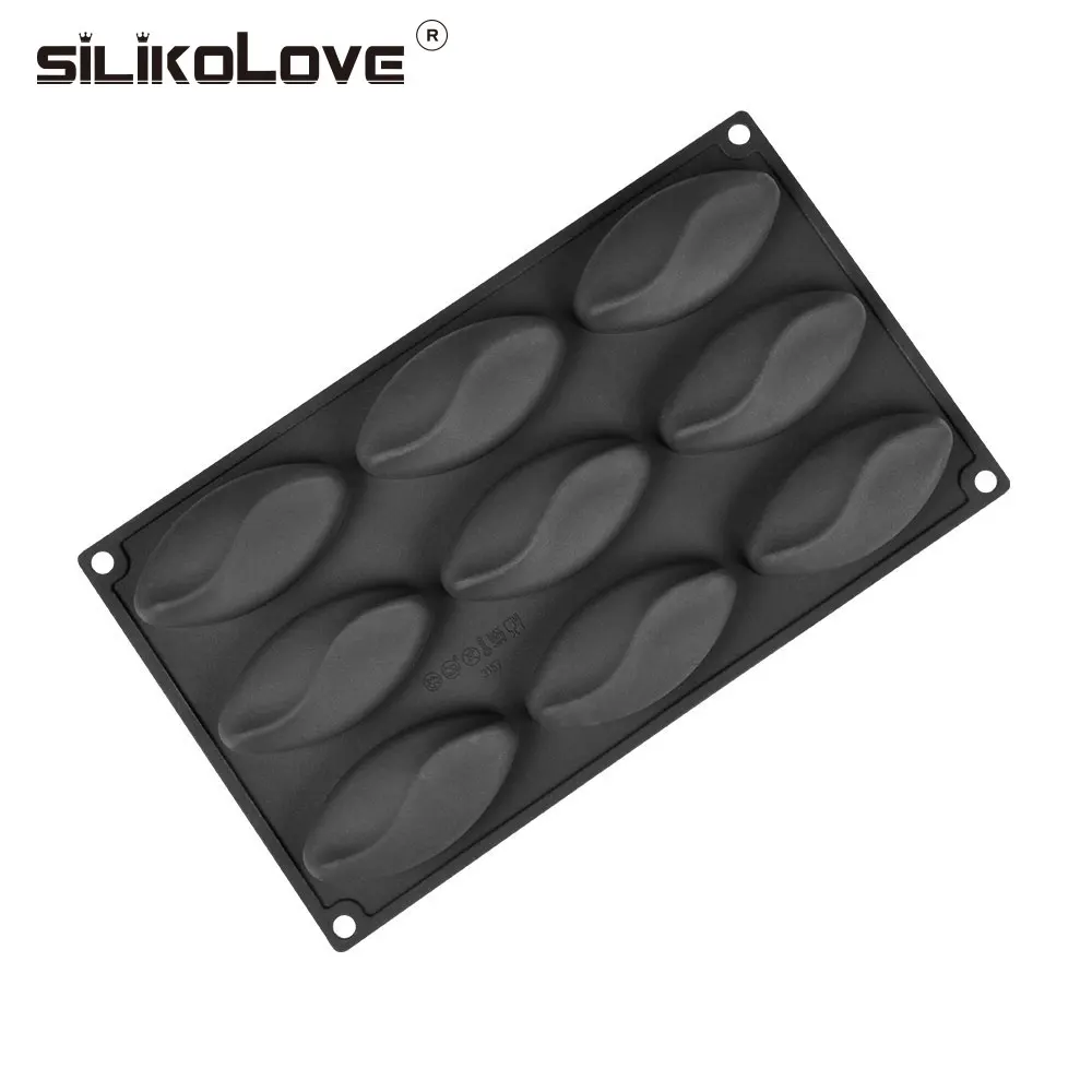 Silikolove форма овальной формы силиконовая форма для торта 9 Полость для выпечки инструменты для украшения желе мусс формы для десерта