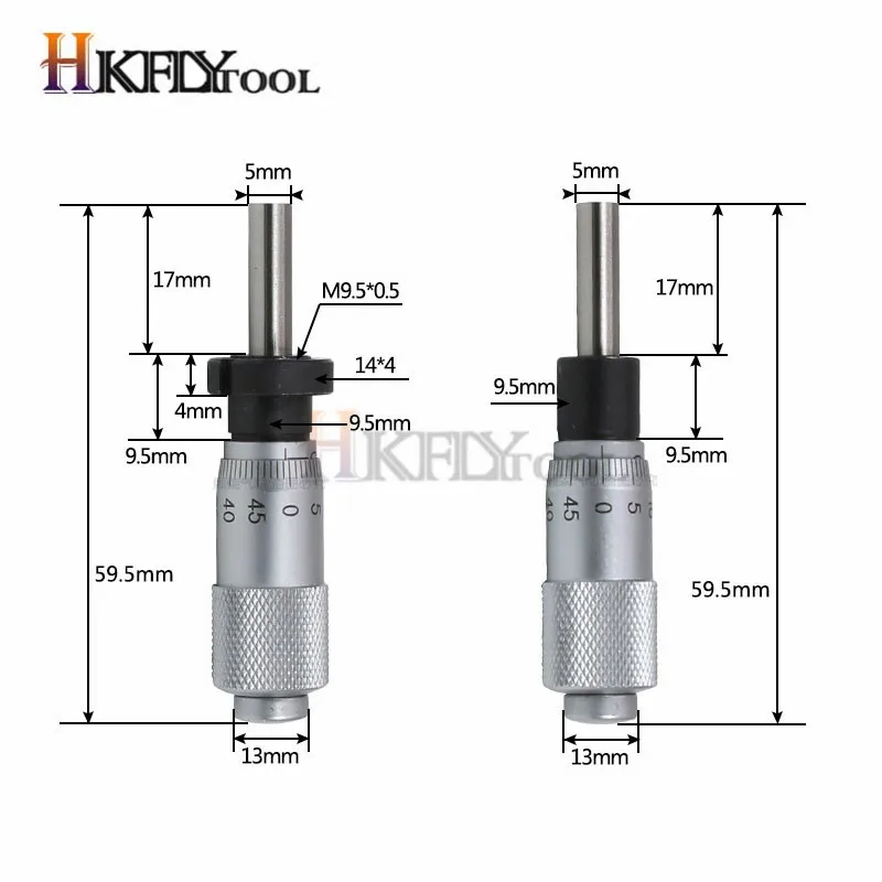 

0-13mm Round Needle Type Thread Micrometer Head Measurement Measure Tool 0 - 6.5mm Range Gauge Accuracy 0.01mm Flat Thread