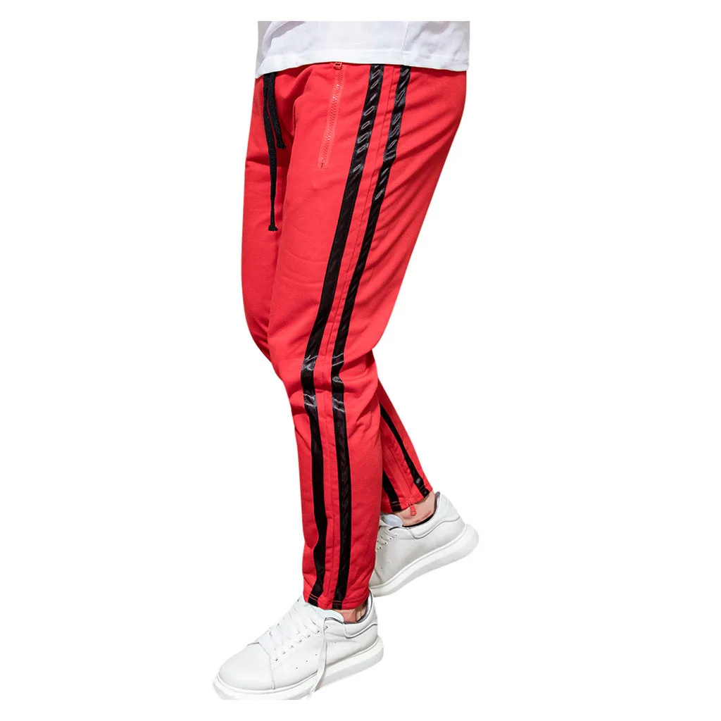 Men's Long Casual Sport Pants Slim Fit Plaid Trousers Running Joggers Sweatpants streetwear pantalones hombre joggers plus size