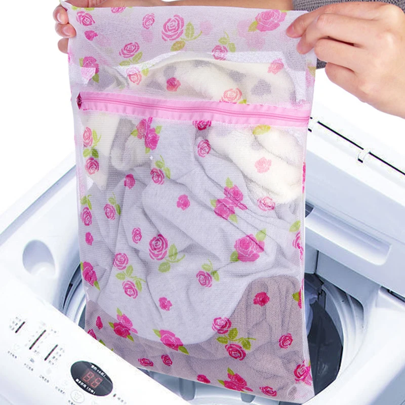 Fine Thickened Mesh Laundry Bag Underwear Lingerie Bra Wash Travel Bag Home Protected Clothing Care Clothes Storage Net Zip Bags