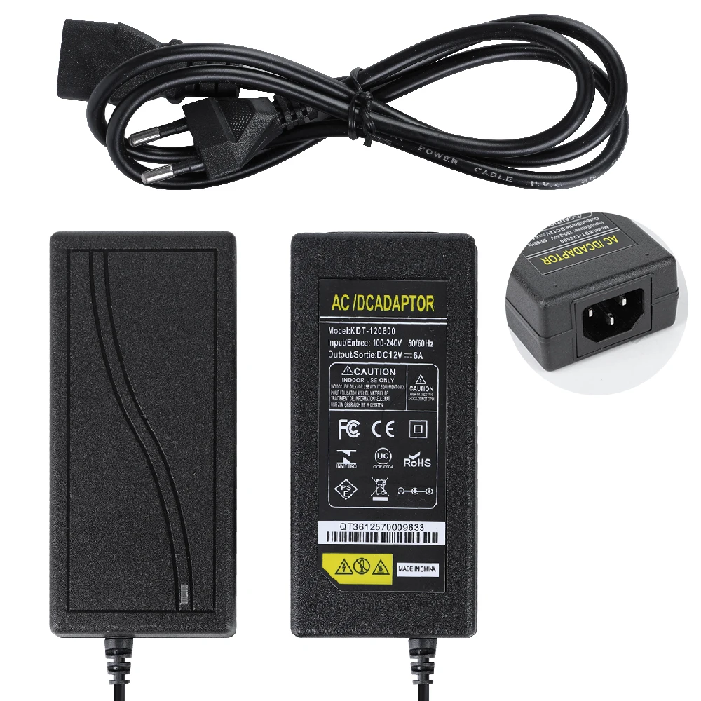 DIDIHOU DC 12 В адаптер питания зарядное устройство 1A 2A 3A 4A 5A 6A 8A 10A 5050/3528 Светодиодная лента AU US UK EU вилка