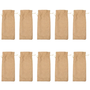 

Burlap Wine Bag Wine Packaging Bag Wine Champagne Bottle Cover Blind Wine Tasting Bag Drawstring Beam Gift Bag