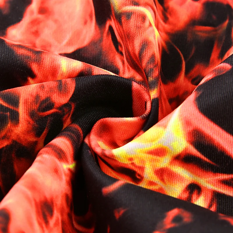 Waatfaat, оранжевая мини-юбка с принтом пламени, облегающая уличная юбка трапециевидной формы, осенняя панк-юбки в стиле Харадзюку, Женские базовые милые женские юбки