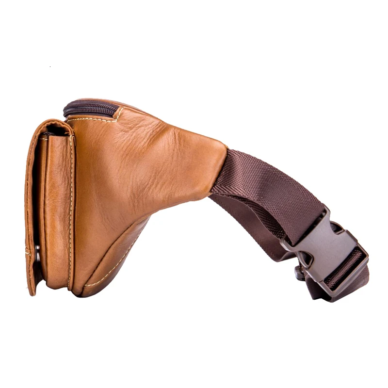 BULL CAPTAIN Cowhide Leather Fanny Pack Messenger Bag Handbag Travel Pocket Men's Small Pocket Men's Bag Chest Sling Bag
