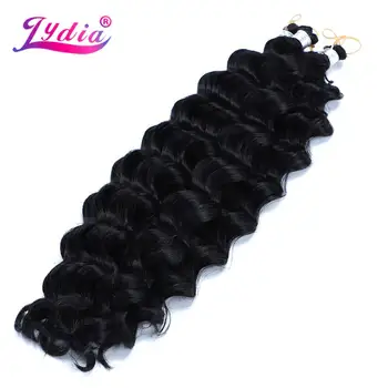 Lydia Synthetic Water Wave 22-24" 1Piece/Pack Black 1B# Hair Extensions Bulk Crochet Latch Hook Braiding Hair Black & Blonde 1