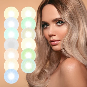 

2pcs/Pair Colorful Contact Lenses for Eyes 12 Tone Colored Contacts Lenses for Eyes Contacts with Color Cosmetic Beauty Pupil